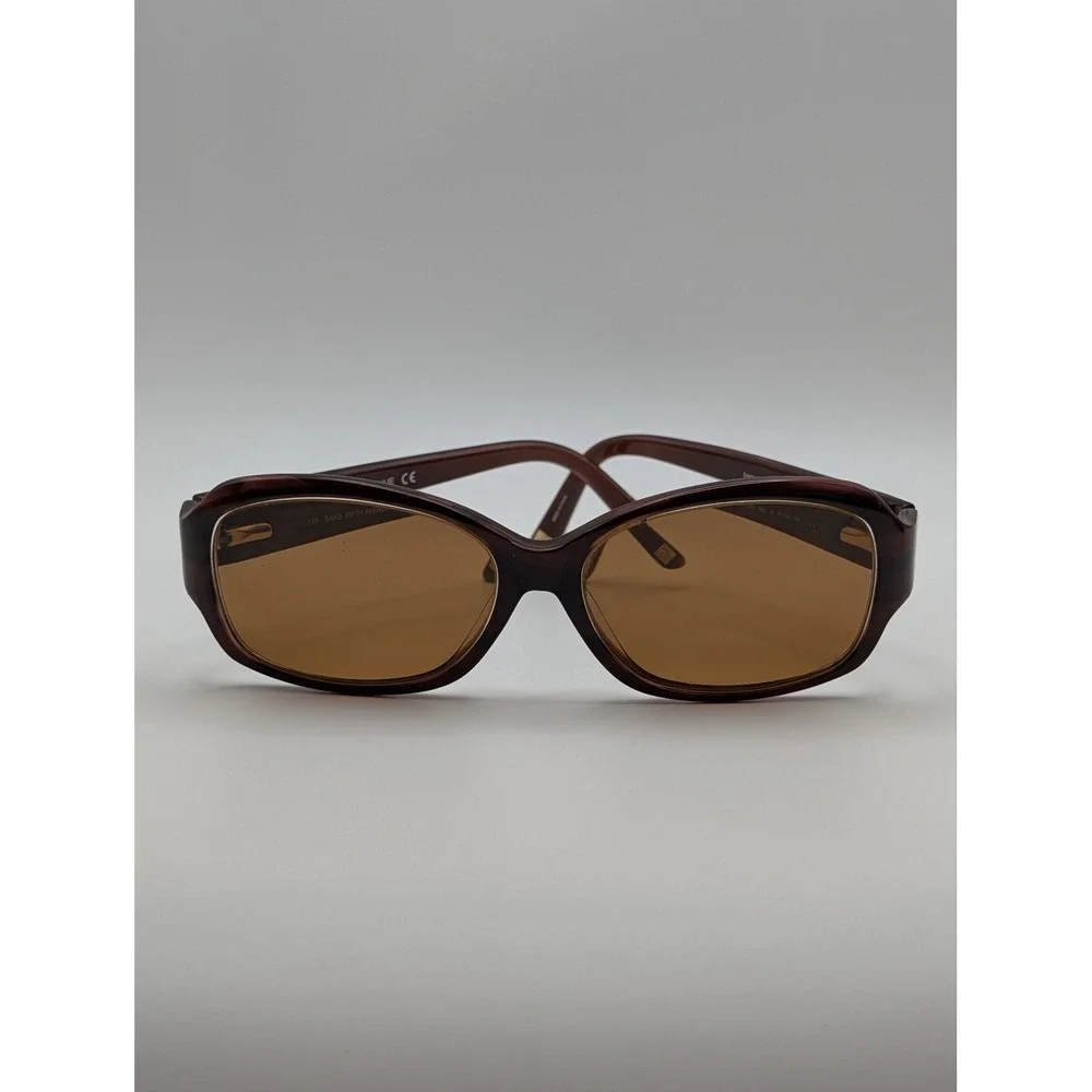 Saks Fifth Avenue 69/S Sunglass Frames Only Brown Floral Inlay Temples 57-15-135